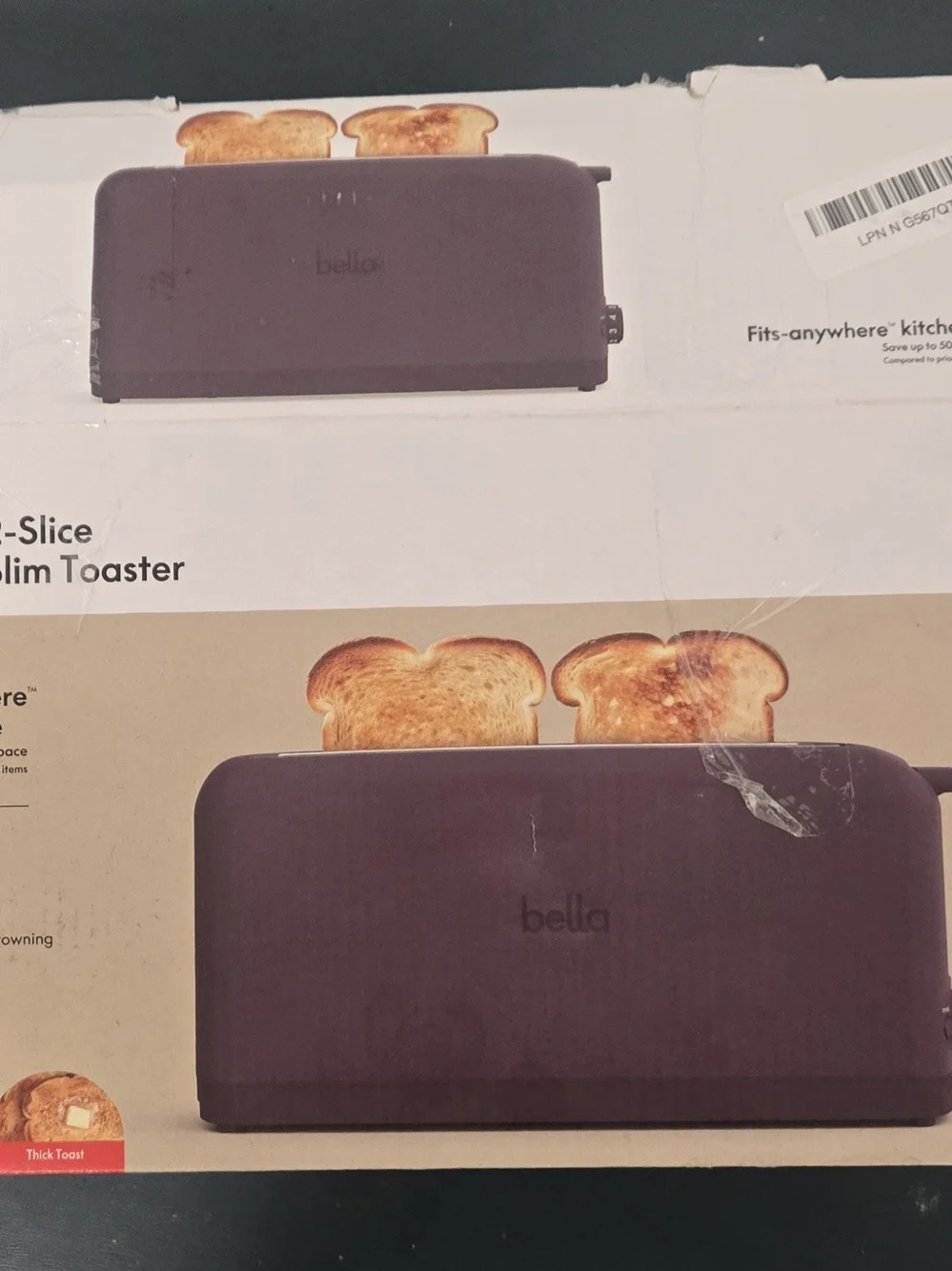 Bella 2 Slice Slim Toaster In Plum
